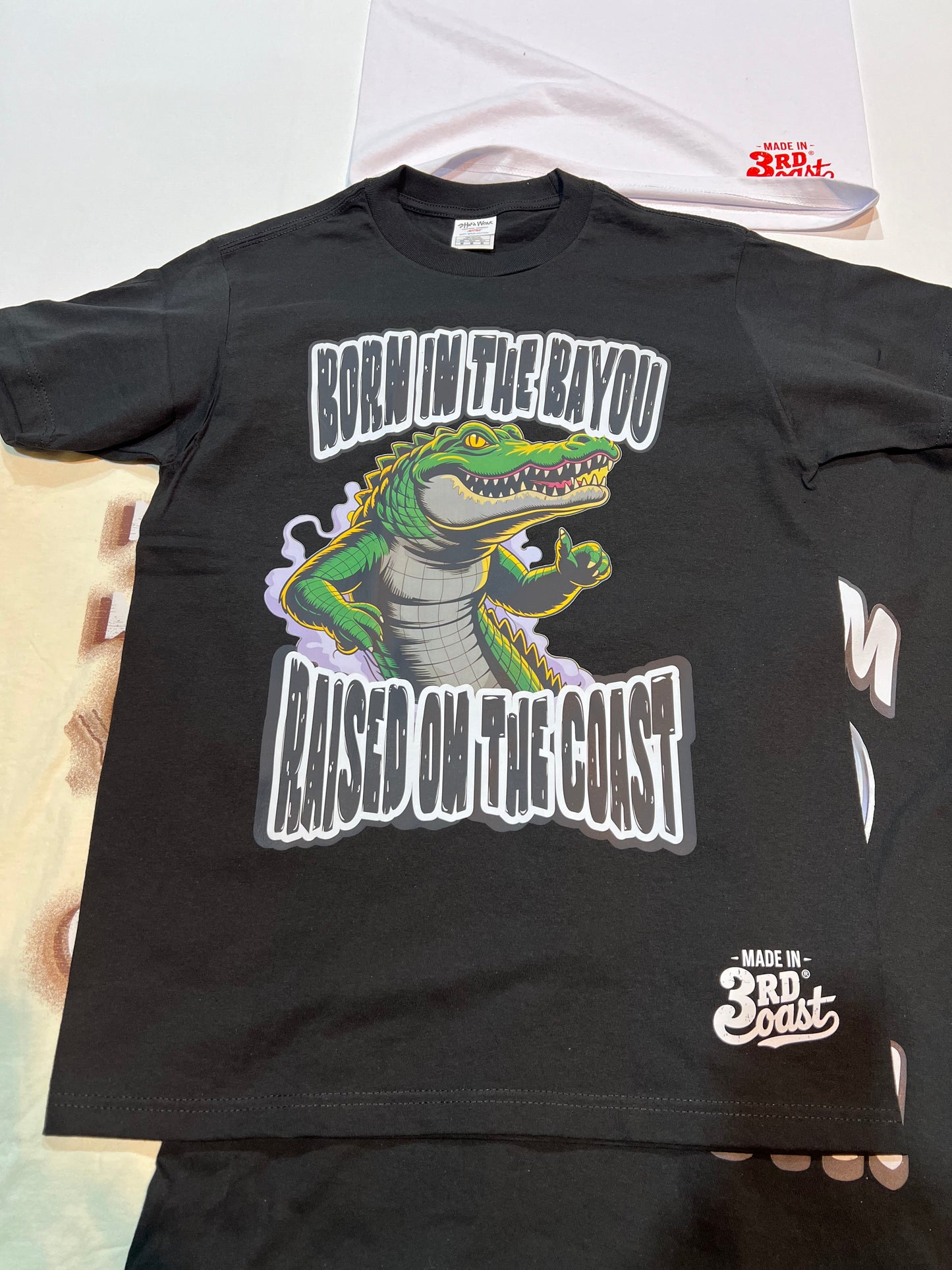 Born In The Bayou Raised On The Coast T-Shirt